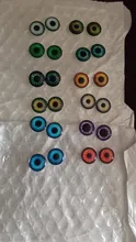24 unids/lote 14mm Blyth muñeca ojos de Chips de vidrio delgado pupila ojo DIY accesorios BT109