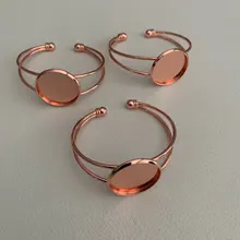 Alta calidad 20mm 25mm 7 colores plateados brazalete Base pulsera en blanco bandeja de hallazgos bisel Ajuste de Cameo de cabujón