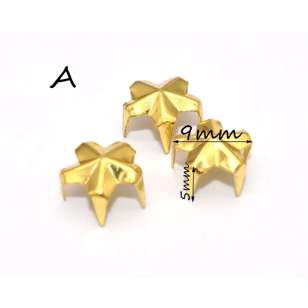 

Metal Nailhead Studs Gold Nail Studs Star Tacks Dome Studs Spike Square Claw Studs Rivets 4 Claw Nail Rivets Jacket Bags Belts