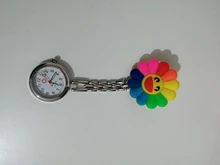 Relojes de bolsillo con dibujos animados en 3D para mujer, unisex, enfermera, animal, médico, preciosa pinza, colgante, de goma suave