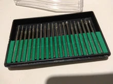 Alguien nuevo juego de fresas de diamantes mango 1/8 Grit 140 de Dremel rotativo talla herramienta fresas de diamante broca para grabado herramienta rotativa