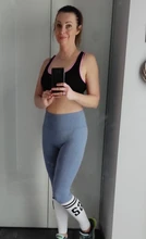 Mallas de Yoga sin costuras para mujer, mallas de entrenamiento de longitud completa, con letras del alfabeto a rayas, malas de Yoga, deportivas de cintura alta