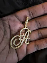 D & Z-collar con letras A-Z y circonita cúbica Iced Out, abalorio de Color dorado y plateado, estilo Hip Hop, Colgante para Nombre