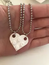 Collar de cadena con colgante de corazón de amor para hombre y mujer, 2 uds., regalo de San Valentín, 2021