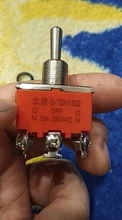 Miniature Switch-Cap Toggle-Switches Waterproof 15A/250V E-TEN1322 1PCS Orange On-Off-On