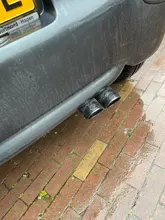 Silenciador de tubo de escape trasero de doble barril para coche, entrada Universal, salida de acero inoxidable, accesorios para coche