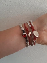 Anslow-pulsera de cristal rosa y azul para mujer, nuevo diseño hecho a mano, cuerda de envoltura, cuentas, regalo, joyería para mujer, LOW0735LB