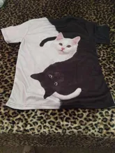 Blusa Unisex de manga corta con estampado 3d de gatos, Tops y blusas para mujer, Top de talla grande
