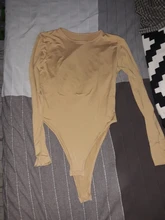 Cuello redondo de manga larga Blanco sólido Sexy negro de las mujeres de otoño e invierno cuerpo parte de arriba ropa informal bodis prendas de vestir traje de ropa