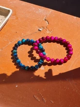 . De alta calidad azul Buda Ojo de Tigre brazaletes con piedras naturales cuentas elasticidad de la cuerda de los hombres pulsera de las mujeres