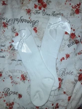 2019 nueva para niños y niñas lazo grande hasta la rodilla largo suave calcetines de algodón con lazo para bebé NIÑOS Calcetines niños calcetines meias 25