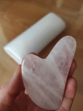 Rosa Natural Jade rodillo de la cara de masaje Gua Sha Placa de piedra de cristal de Jade masajeador de cuerpo Facial ojo rascar acupuntura Estiramiento Facial