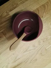 Tazón de silicona para bebé, vajilla de alimentación para bebé, tazón de succión, plato, manija de madera silicona, cuchara, juego de platos para bebé