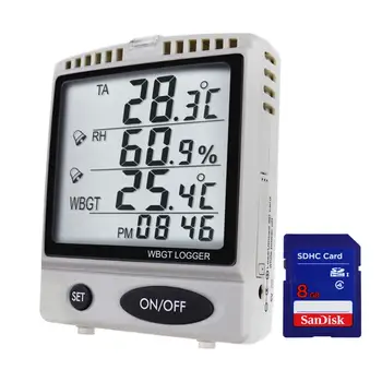 WBGT SD Card Datalogger Temperature Humidity Meter Desktop / Wallmount Logger with 8GB SDHC Card LED Audible Alarm
WBGT SD Card Datalogger Temperature Humidity Meter Desktop / Wallmount Logger with 8GB SDHC Card LED Audible Alarm