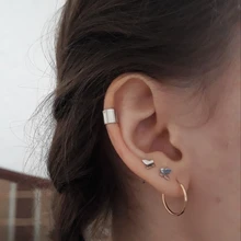 3 uds moda Simple liso puños de oído pendientes de Clip pendientes largos aretes pendientes para las mujeres sin Piercing falso cartílago pendientes de joyas de regalo