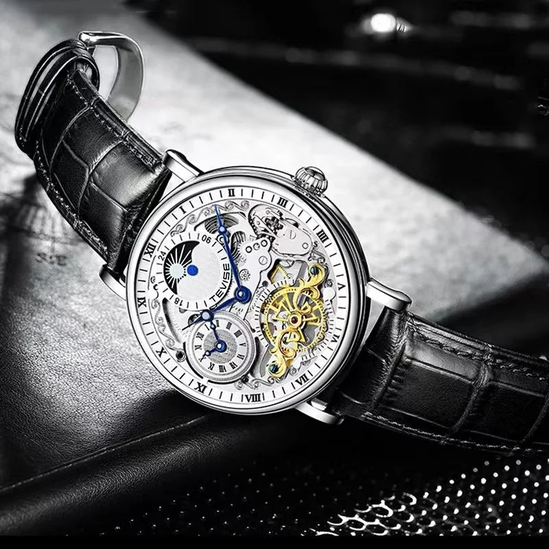 TEVISE Mechanical Automatic Watch Men Tourbillon Sport Clock Casual Business Moon Wristwatch Skeleton Watches Relojes Hombre
TEVISE Mechanical Automatic Watch Men Tourbillon Sport Clock Casual Business Moon Wristwatch Skeleton Watches Relojes Hombre