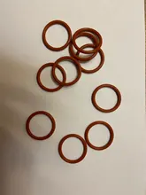 Junta de sellado VMQ O Ring, espesor CS 4mm OD 15 ~ 45mm, goma de silicona, lavadora a prueba de agua, forma redonda, no Toxi, color rojo, 10 Uds.