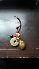 Llavero colgante de Feng Shui de la suerte, cuerda hecha a mano, de latón Vintage, bolsa de dinero, joyería antigua, cinco emperadores, llaves de coche