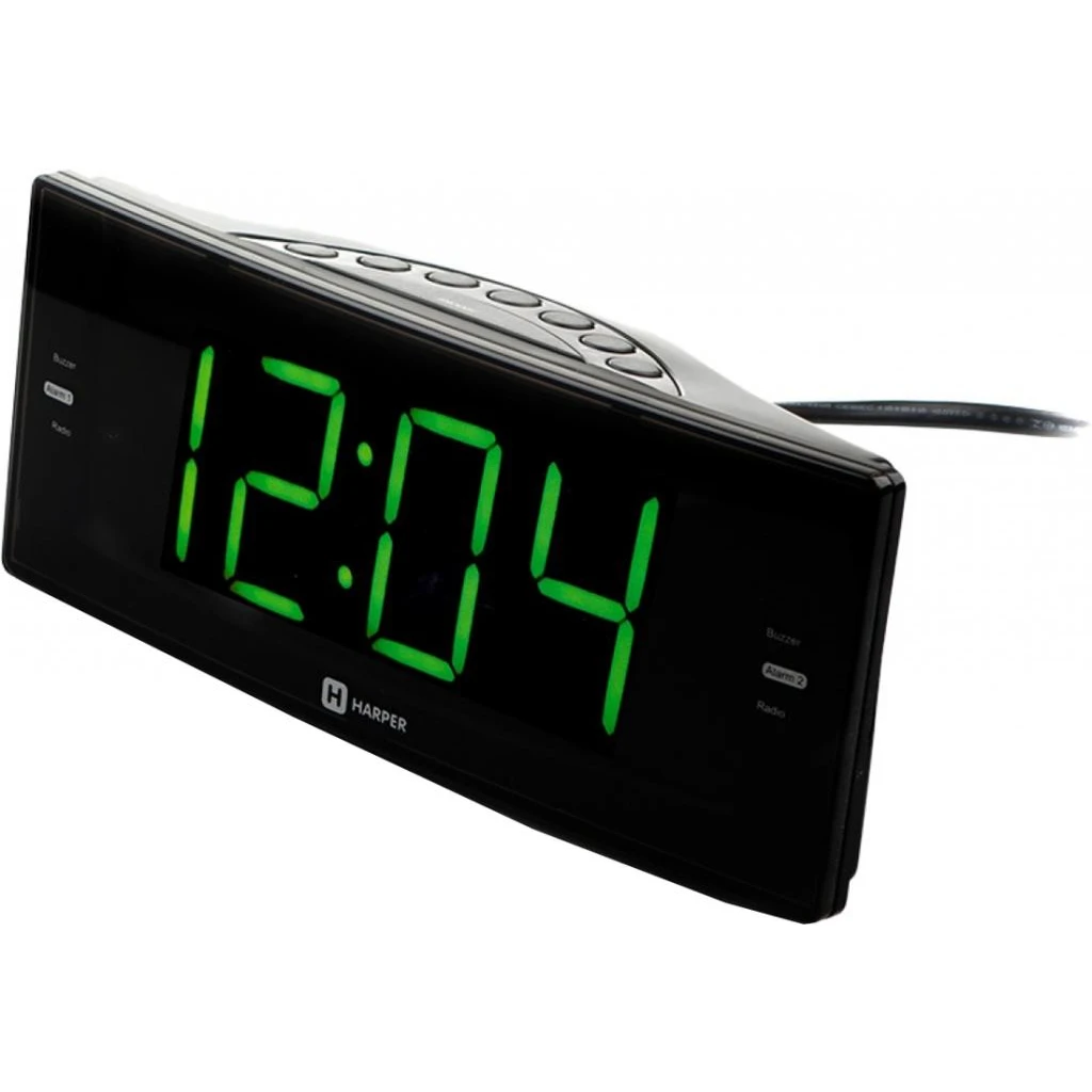Радио-часы HARPER HCLK-2044 (экран 1,8 дюйма; AM/FM; автоотключение; автосканирование; радиотаймер; регулировка яркости)