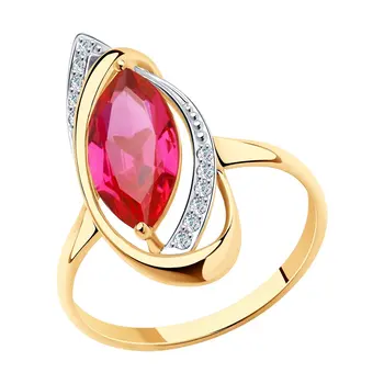 Sokolov ring in Gold with corundum and cubic zirconia, fashion jewelry, gold, 585, women's male
Sokolov ring in Gold with corundum and cubic zirconia, fashion jewelry, gold, 585, women's male