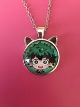 Anime nuevo Yuri sobre hielo cristal cabujón gatos orejas collar Yuri Katsuki Plisetsky cristal gema colgante con dos regalos de joyería para las orejas