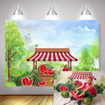 Summer Watermelon Farmer's Market Photography Backdrop Children Birthday Background for Photo Studio Painting Green Forest
Summer Watermelon Farmer's Market Photography Backdrop Children Birthday Background for Photo Studio Painting Green Forest