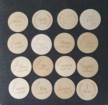 1set bebé hito bloque de madera bebé hito Memorial mensual recién conmemorativa número de tarjeta accesorios de la foto