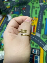 Anillo de boda de acero inoxidable con nombre de corazón y letras personalizadas para mujer, joyería de aniversario ajustable