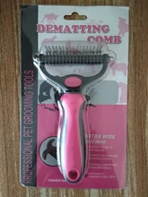 HSWLL-cepillo de doble cara de acero inoxidable para Gato, peine profesional para perros grandes, cuchillo rastrillo de nudo abierto, productos para el cuidado de mascotas