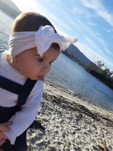 Headbands Hair-Accessories Bows-Knotted Nylon Elastic Newborn Girls Solid-Color Soft