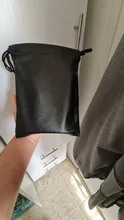 Bolsa de embalaje de cuero negro con cordón, bolsa de joyería de boda y Navidad, 1 Uds.