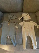 Conjunto de ropa de utilería para recién nacidos, Pelele con pies y botones, 2 uds.