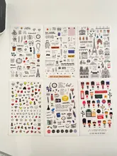 Pegatina de papel para decoración de diario de viaje de estilo europeo, planificador de etiquetas de álbum de recortes, Kawaii, regalos coreanos, pegatinas estacionarias