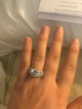 Huitan-Anillo de boda con Circonia cúbica para mujer, sortija de boda con zirconia cúbica, zirconia, circonita, zirconita, redonda, grande, alta calidad