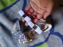 Zapatos de piel de diamante con brillo cristalino de Cenicienta para niña, calzado individual de princesa para rendimiento, tacones altos