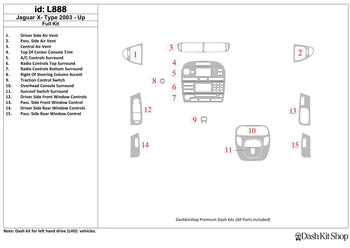 Interior trim for Jaguar X-Type 2003-UP. Set L888.
Interior trim for Jaguar X-Type 2003-UP. Set L888.