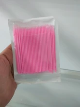 100 unids/set colores desechable de algodón de pestañas cepillos de limpieza muestra extensión herramienta cosmética para hacer de palo de pestañas