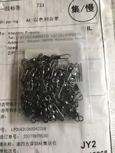 Conector de pesca de acero inoxidable, rodamiento de Pin giratorio, broches de presión, accesorios de aparejos de pesca, 50 unids/lote