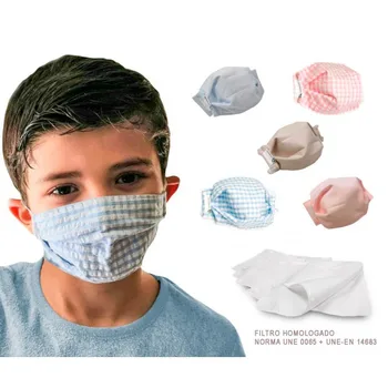 BASICS CHILDREN PACK 5 reusable washable CHILDREN's masks 3 layers + 5 approved filters elastic fit
BASICS CHILDREN PACK 5 reusable washable CHILDREN's masks 3 layers + 5 approved filters elastic fit