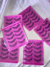 Pestañas postizas largas y naturales para mujer, extensión de pestañas postizas gruesas hechas a mano, accesorios de maquillaje de belleza, 5 pares