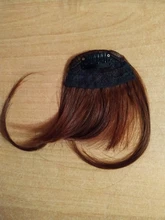 Flequillo postizo de pelo sintético con Clip, extensión de cabello, flequillo de aire, negro y marrón