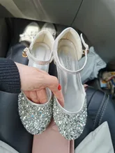 ULKNN-Sandalias con purpurina para niñas, zapatos de tacón alto para niñas, sandalias de cristal para actuaciones, zapatos de princesa para bebés