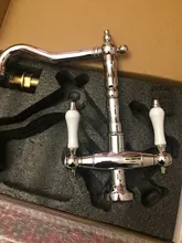 Kitchen Mixer Faucets Deck-Mounted Rotation Dual-Handle Cold Hot Crane WB1218 360-Degree