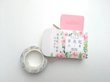 Cinta adhesiva decorativa con plantas y flores estilo japonés Kawaii, cinta adhesiva decorativa, pegatina para álbum de recortes, artículos de papelería con etiquetas