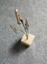 1 ud. Pequeño cubo 3 Clips Metal Tarjeta Nota titular Clips de nota foto de libro de recuerdos abrazaderas Stand mensaje titular de la tarjeta organizador de Escritorio de oficina