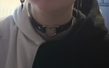 Gargantilla de cuero sintético con tachuelas para mujer, Collar de cuero sintético con cierre de llave, corazón redondo, remache de punta, fiesta de cumpleaños regalo para, 2020