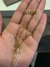 Cadena de gafas de oro con nombre personalizado, cadena de anteojos de sol, cadena de gafas bohemias, cadena de oro con colgante, joyería de Festival