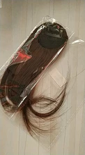 Flequillo postizo de pelo sintético con Clip, extensión de cabello, flequillo de aire, negro y marrón