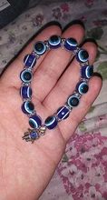 De moda de Color de plata azul de mal de ojo Hamsa la mano de Fátima Palm pulseras para las mujeres de la pulsera del encanto de estilo étnico joyería hecha a mano