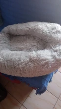 Cama de perro caliente suave y larga de felpa, caseta redonda mullidas de gato, sofá, casa, cojín para dormir cómodo, lavable, para cachorro, Invierno